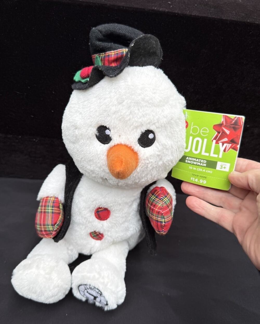 Goffa Frosty Snowman Plush Sings Belly Lights Up Legs Move North Pole Works!